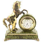 Часы настольные бронзовые с декором в виде коня Horse Stone Clock варинант исполнения - 3 | Loft Concept в Кирове