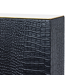 Настольная лампа с черным основанием из текстурированной кожи и белым абажуром Noir Allure  варинант исполнения - 3 | Loft Concept в Кирове