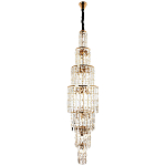 Большая многоярусная люстра с хрустальными подвесками Crystal Art Multi-tiered Gold Chandelier варинант исполнения - 3 | Loft Concept в Кирове