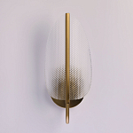 Бра с изогнутым рельефным плафоном Textured Glass варинант исполнения - 3 | Loft Concept в Кирове