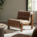 Кресло с деревянным каркасом и обивкой из кожи Medieval Furniture варинант исполнения - 2 | Loft Concept в Кирове