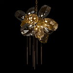 Люстра подвесная со стеклянными плафонами из дымчатого и золотистого с шестью вертикальными подвесками Gilded Mirage  варинант исполнения - 4 | Loft Concept в Кирове