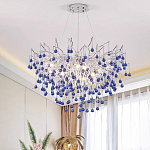 Люстра с синими стеклянными подвесками в форме капель FAIRYTREE Light варинант исполнения - 2 | Loft Concept в Кирове