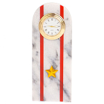 Часы погон МВД подарочные настольные из натурального камня Мрамор Military Clock варинант исполнения - 4 | Loft Concept в Кирове