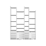 Стеллаж прямой ассиметричный с полками и 4-мя дверцами ARYA BOOKCASE WHITE варинант исполнения - 1 | Loft Concept в Кирове