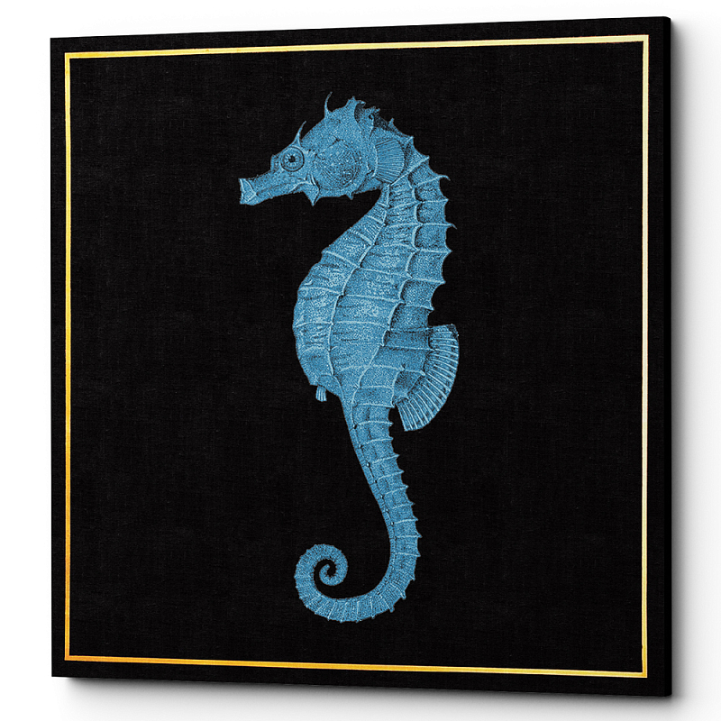 Постер Blue Sea Horse Poster Черный Морская синь Постер Blue Sea Horse Poster Черный Морская синь в Кирове | Loft Concept