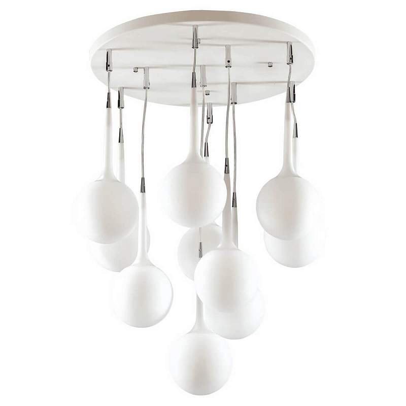 Люстра Faliero Ball 10 Light Хром Белый Люстра Faliero Ball 10 Light Хром Белый в Кирове | Loft Concept