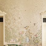 Обои ручная роспись Temple Newsam White Gold gilded silk варинант исполнения - 3 | Loft Concept в Кирове