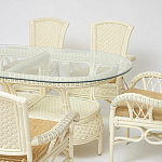 Комплект обеденный из ротанга Eloise grand white варинант исполнения - 2 | Loft Concept в Кирове