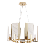 Люстра подвесная круглая с мраморными прямоугольными вставками и золотым основанием Диаметр 55 см Marble square Chandelier варинант исполнения - 2 | Loft Concept в Кирове