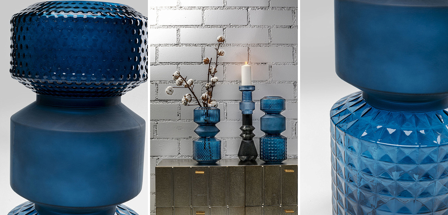 Ваза Geometric Blue Glass Vase 42 Ваза Geometric Blue Glass Vase 42 - Loft-Concept в Кирове