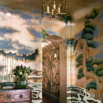 Обои ручная роспись Bamboo River Blossom Original colourway on Deep Rich Gold gilded paper with pearlescent antiquing варинант исполнения - 1 | Loft Concept в Кирове