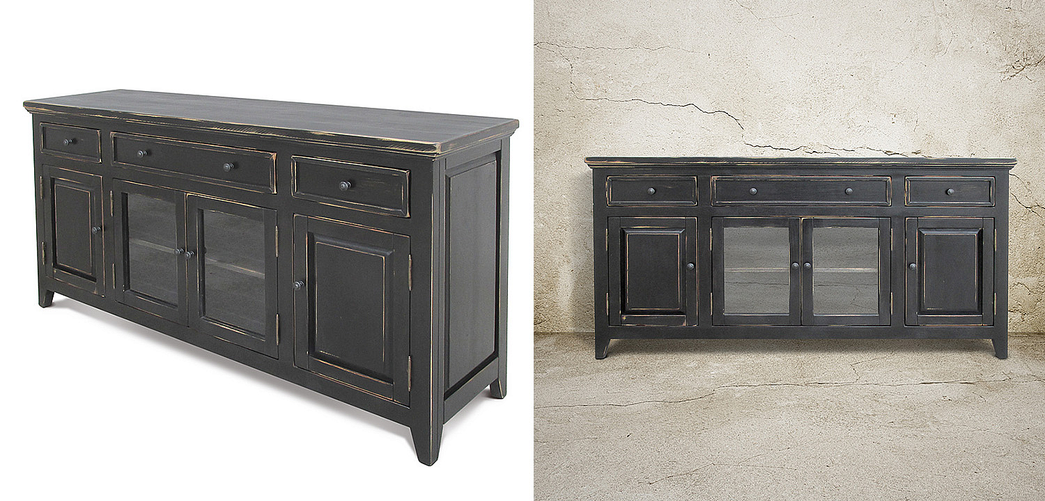 Комод длинный в стиле прованс Geronimo Provence HARMONIE Weathered Charcoal long Комод длинный в стиле прованс Geronimo Provence HARMONIE Weathered Charcoal long - Loft-Concept в Кирове