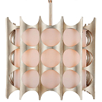 Люстра овальной формы с фактурным серебряным каркасом и тканевым абажуром Silver Honeycomb варинант исполнения - 2 | Loft Concept в Кирове