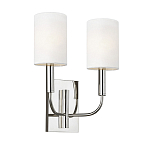 Бра с прямоугольным основанием и 2-мя белыми цилиндрическими льняными абажурами Feiss варинант исполнения - 1 | Loft Concept в Кирове