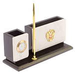 Настольный письменный набор из мрамора с часами и ручкой Marble Accessory варинант исполнения - 2 | Loft Concept в Кирове