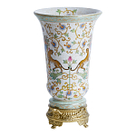 Ваза из фарфора на бронзовом основании Turquoise Blooming Garden варинант исполнения - 2 | Loft Concept в Кирове