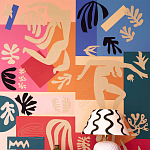 Обои ручная роспись в стиле Арт-деко Jazz Original colourway on painted silk with embroidery варинант исполнения - 2 | Loft Concept в Кирове