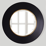 Чёрное настенное зеркало с золотым кантом Porunalia варинант исполнения - 2 | Loft Concept в Кирове