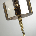 Торшер с круглым плафоном на высокой бронзовой ножке с вертикальным декором из металлических трубок Sohne варинант исполнения - 4 | Loft Concept в Кирове