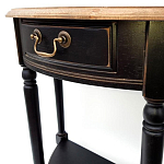 Консоль полукруглая из массива березы с ящиком и полкой в стиле прованс Vintage варинант исполнения - 3 | Loft Concept в Кирове