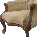Кресло с мягкой обивкой из светло-коричневого велюра на 4-х деревянных ножках Evelyn Classical Armchair варинант исполнения - 4 | Loft Concept в Кирове