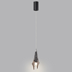 Подвесной светильник с черной металлической основой и рельефным плафоном Glass Pod варинант исполнения - 5 | Loft Concept в Кирове