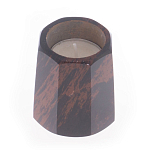 Подсвечник из натурального камня обсидиан со свечой Stone Candlestick варинант исполнения - 2 | Loft Concept в Кирове