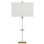 Настольная лампа с прозрачным корпусом и прямоугольным тканевым абажуром Charm and Luxury варинант исполнения - 4 | Loft Concept в Кирове