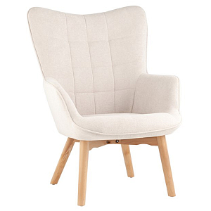 Белое кресло на ножках из массива CORDELIA