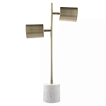 Настольная лампа золотистая на белом мраморном основании Streams of Light варинант исполнения - 2 | Loft Concept в Кирове