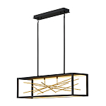 Люстра прямоугольная черного цвета с декором в виде ветвей в золотой отделке Hinkley варинант исполнения - 2 | Loft Concept в Кирове