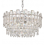 Круглая люстра с хрустальными подвесками на серебряном каркасе Gorgeous Crystal Light варинант исполнения - 3 | Loft Concept в Кирове