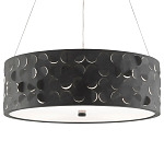 Люстра в форме цилиндра с чёрным фактурным абажуром Round Necklines варинант исполнения - 2 | Loft Concept в Кирове