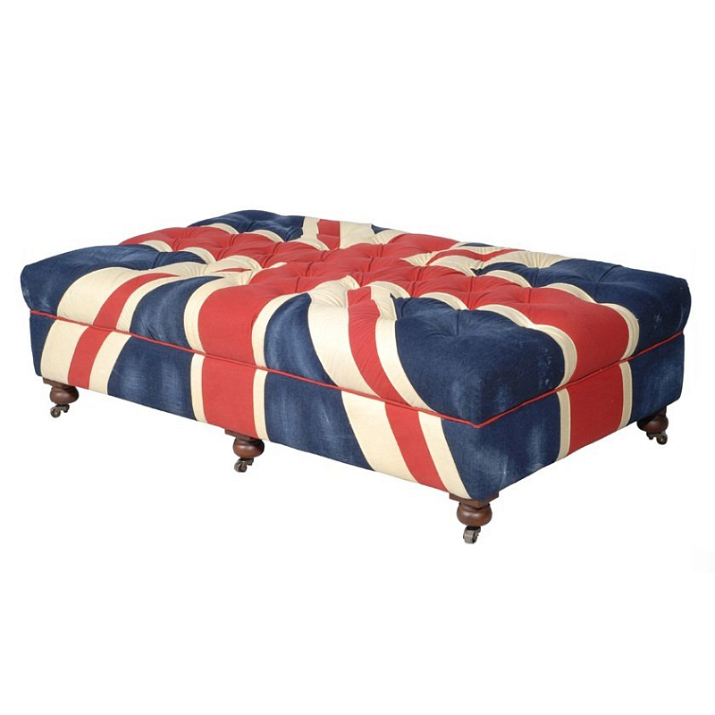 Пуф Poof Union Jack velvet Красный Белый Синий Пуф Poof Union Jack velvet Красный Белый Синий в Кирове | Loft Concept