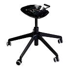 Стул с мягкой бежевой обивкой из велюра и подъемно-поворотным механизмом на черных колесиках Harper Beige варинант исполнения - 3 | Loft Concept в Кирове