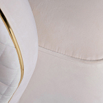 Кресло велюровое оттенка слоновой кости с простроченной спинкой Perfect Comfort варинант исполнения - 3 | Loft Concept в Кирове