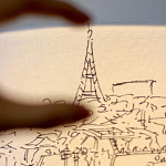 Настольная лампа с принтом на белом тканевом абажуре Roof Garden Lamp варинант исполнения - 3 | Loft Concept в Кирове