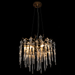 Люстра подвесная круглая в виде ветвей деревьев бронзового цвета с прозрачными подвесками-каплями Droplet Chandelier варинант исполнения - 2 | Loft Concept в Кирове