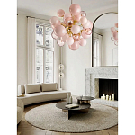 Люстра розовые шары на золотом каркасе Pink Light Bubbles варинант исполнения - 4 | Loft Concept в Кирове