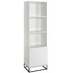 Стеллаж книжный белый с 3-мя открытыми полками и дверкой Strict Lines варинант исполнения - 1 | Loft Concept в Кирове