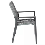 Стул темно-серый с высокой плетеной спинкой и сиденьем Braided Strength варинант исполнения - 2 | Loft Concept в Кирове