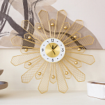 Часы настенные из металла в виде солнца с белым циферблатом Mirror Tower Clock варинант исполнения - 4 | Loft Concept в Кирове