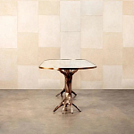 Обеденный стол с фигурным декором бронзового цвета Dichotomy racetrack варинант исполнения - 4 | Loft Concept в Кирове