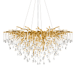 Люстра подвесная с прозрачными стеклянными подвесками в форме капель Диаметр 100 см Droplet Chandelier варинант исполнения - 1 | Loft Concept в Кирове