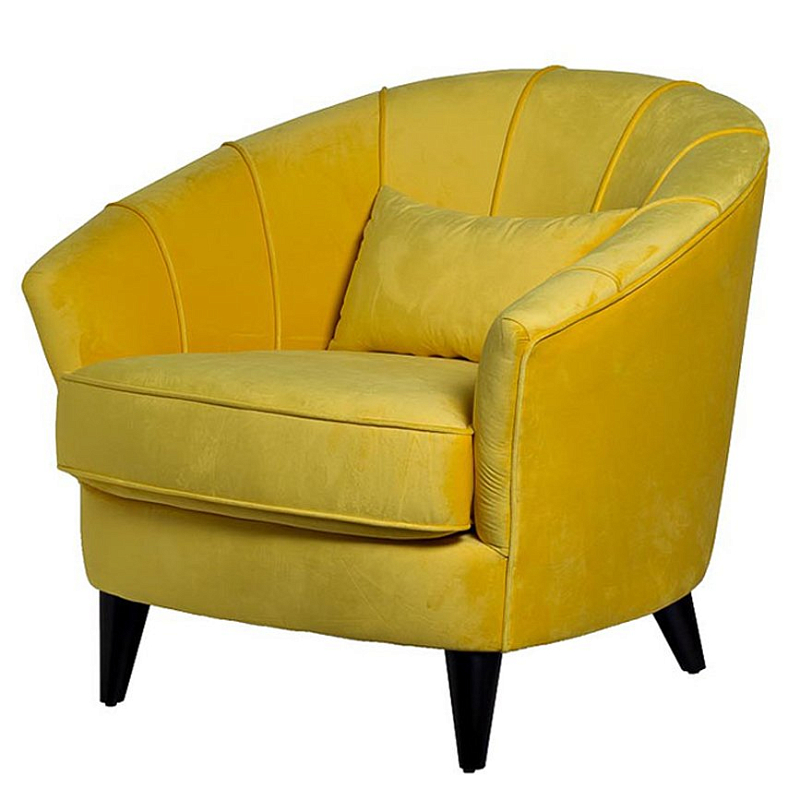 Amour Curved Back Velvet Chair Yellow Желтый Amour Curved Back Velvet Chair Yellow Желтый в Кирове | Loft Concept