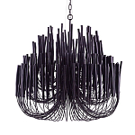 Люстра черная с несколькими ярусами деревянных палочек Bright Wooden Chandelier варинант исполнения - 9 | Loft Concept в Кирове