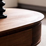 Кофейный стол овальный из дерева с 2-мя ящиками Coffee Walnut Table варинант исполнения - 9 | Loft Concept в Кирове