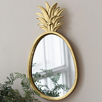 Зеркало овальной формы с золотистой рамкой и декоративной верхушкой в виде ананаса Pineapple Shine  варинант исполнения - 4 | Loft Concept в Кирове