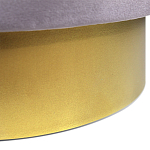 Пуф фиолетовый велюр на золотом металлическом основании Golden Belt варинант исполнения - 3 | Loft Concept в Кирове